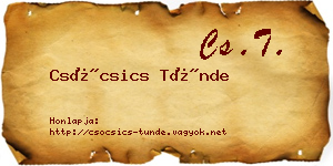 Csócsics Tünde névjegykártya