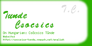 tunde csocsics business card
